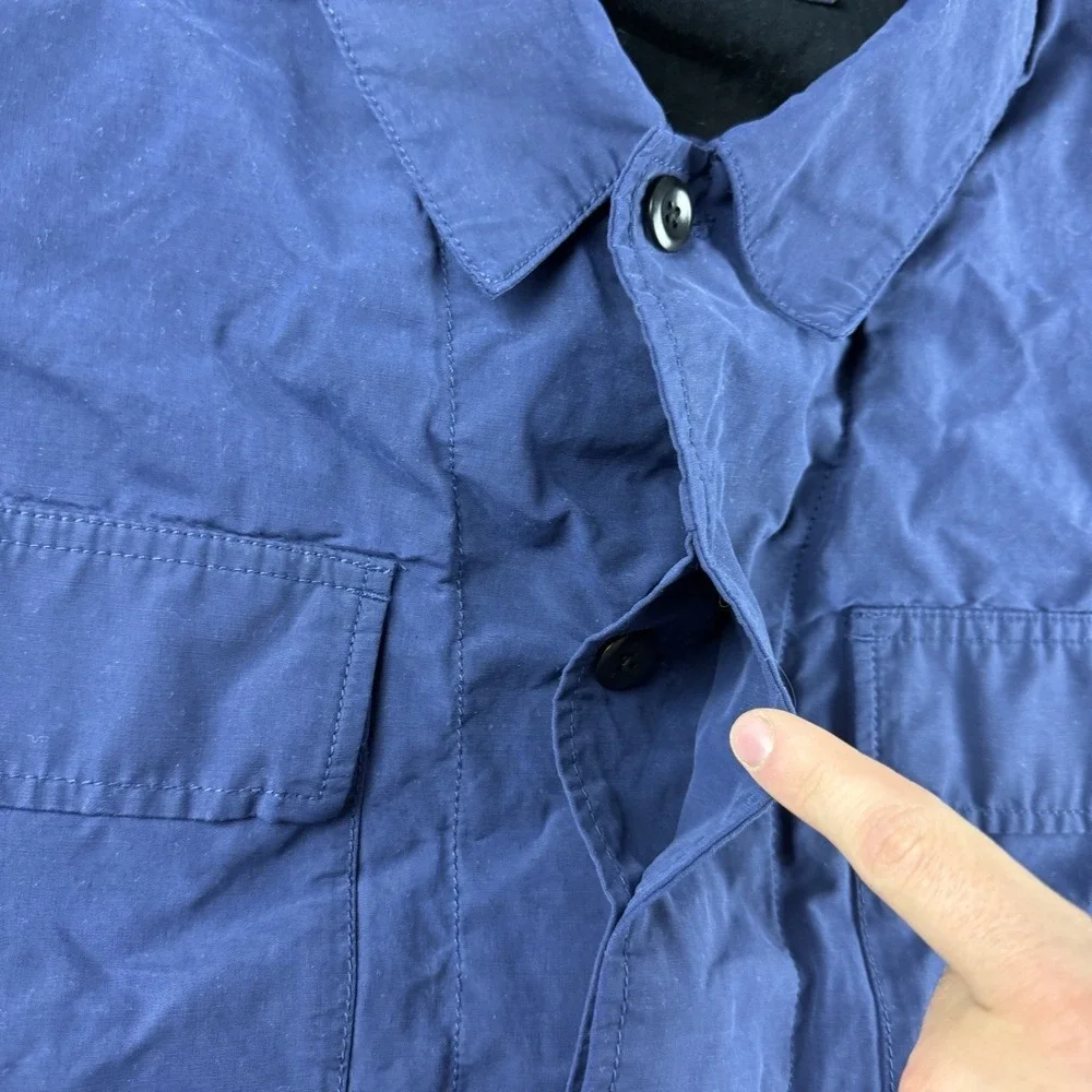 Banana Republic Jacket Men's XL Blue Water Resistant Field Utility Barn Waxed